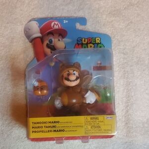 Nintendo Super Mario Tanooki Mario Figure - Brown, Red, White